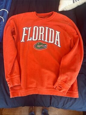 Pressbox Orange Florida Corded Crewneck Sweatshirt